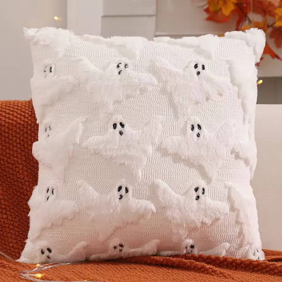 Halloween Kussenhoes – Quilted Pompoen & Spook Herfst Decoratie