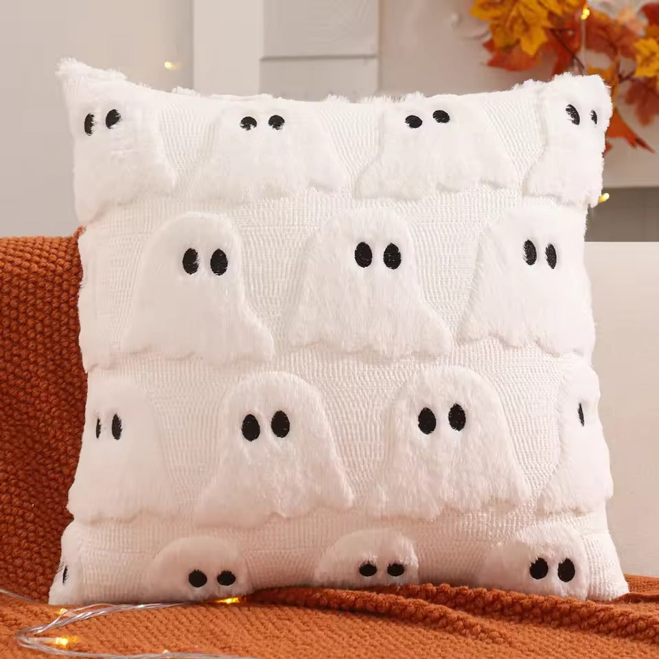 Halloween Kussenhoes – Quilted Pompoen & Spook Herfst Decoratie