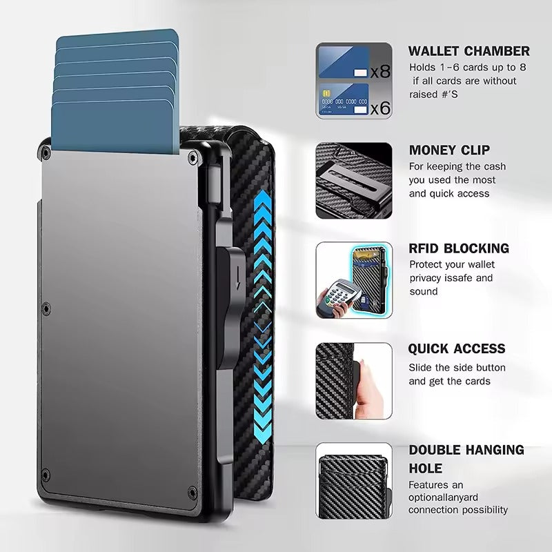 RFID Slim Pop-Up Wallet – Aluminium Kaartenhouder Heren Portemonnee