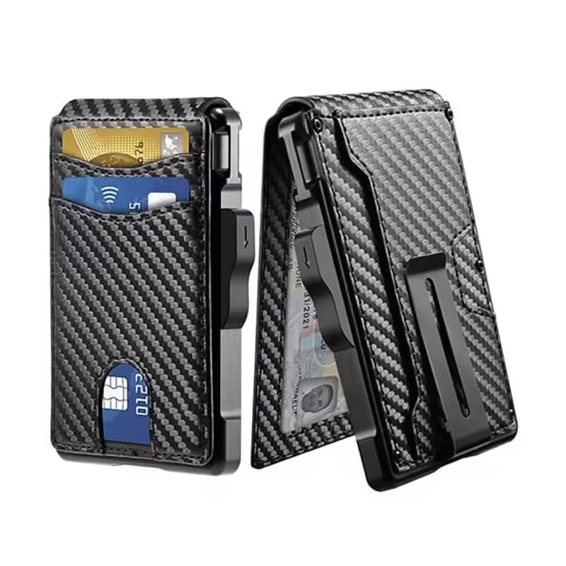RFID Slim Pop-Up Wallet – Aluminium Kaartenhouder Heren Portemonnee
