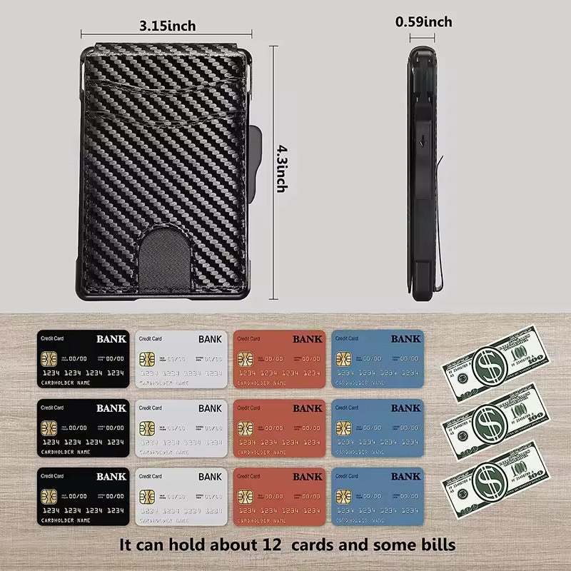 RFID Slim Pop-Up Wallet – Aluminium Kaartenhouder Heren Portemonnee