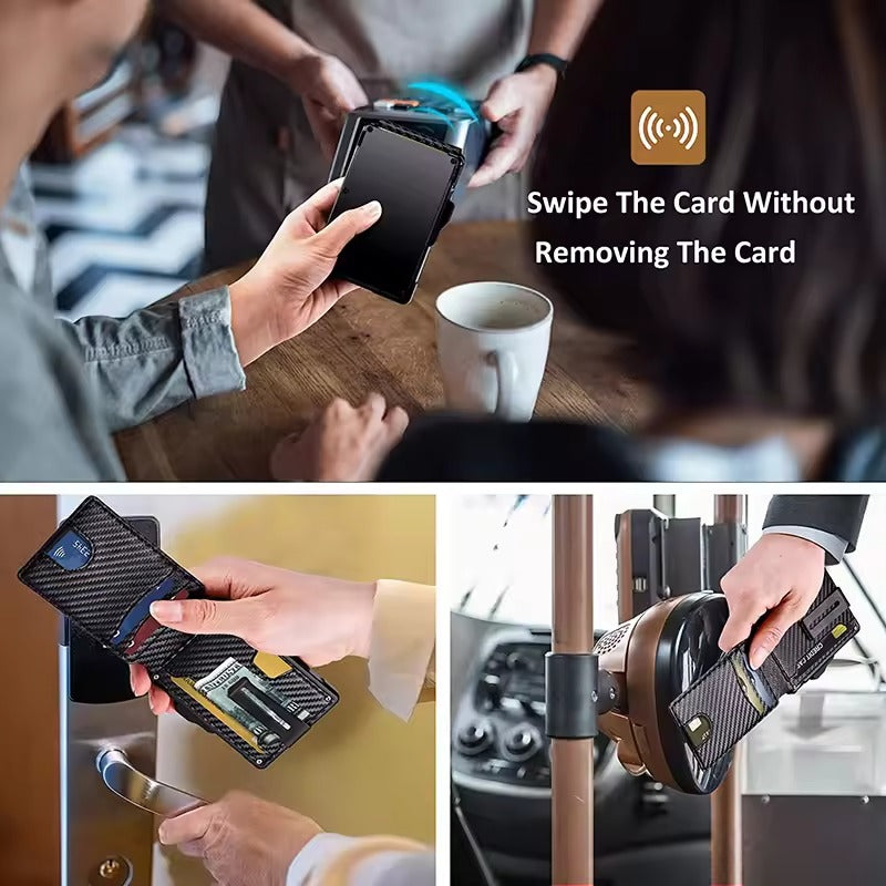 RFID Slim Pop-Up Wallet – Aluminium Kaartenhouder Heren Portemonnee
