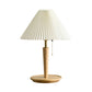 Elegante Vintage Houten Woodly Tafellamp -  Tafellamp met Geplooid Design