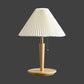 Elegante Vintage Houten Woodly Tafellamp -  Tafellamp met Geplooid Design