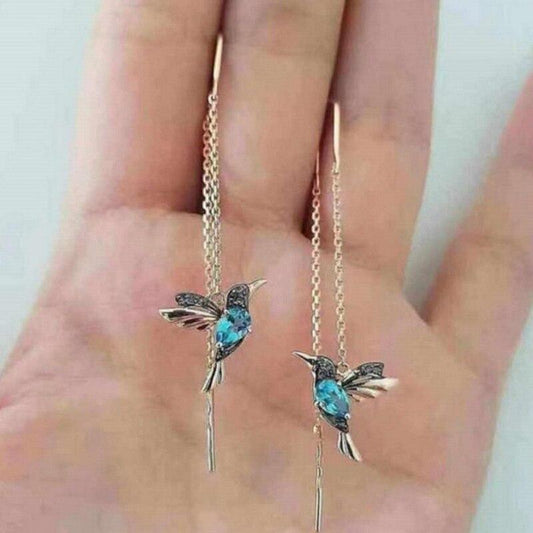 Betoverende Hummingbird Emaille Oorbellen met Stralende Zirkonia - Amalia