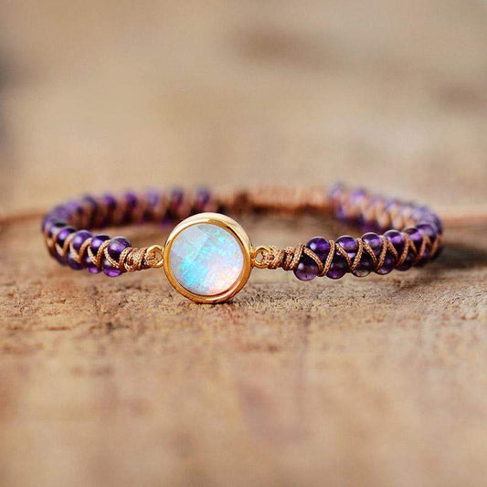 Aurielle – Amethist-Opaal Yoga-Armband voor Harmonie