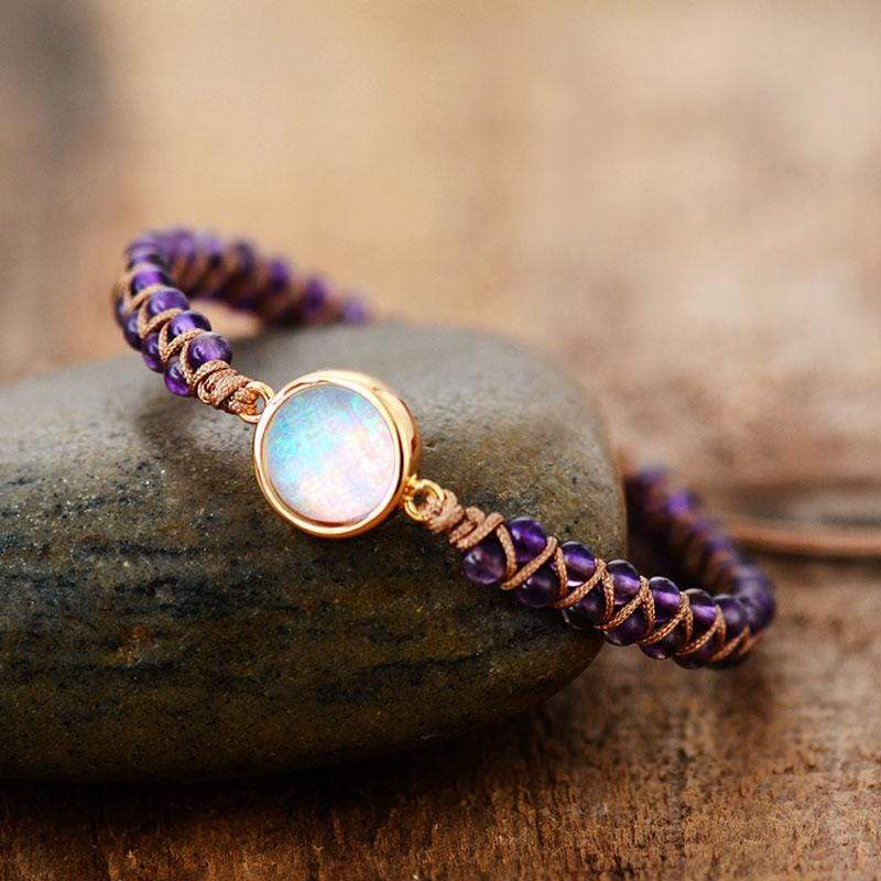 Aurielle – Amethist-Opaal Yoga-Armband voor Harmonie
