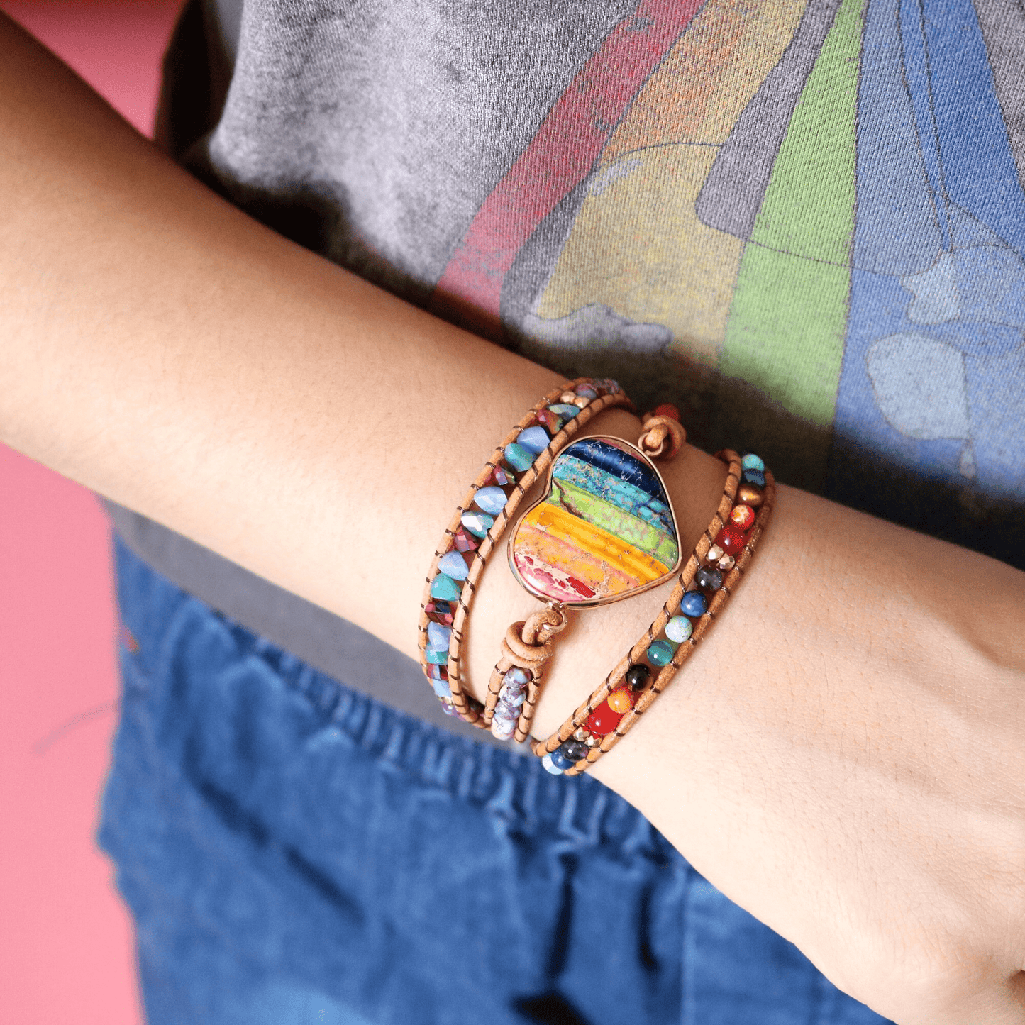 Liora Chakra Heart Wrap Bracelet