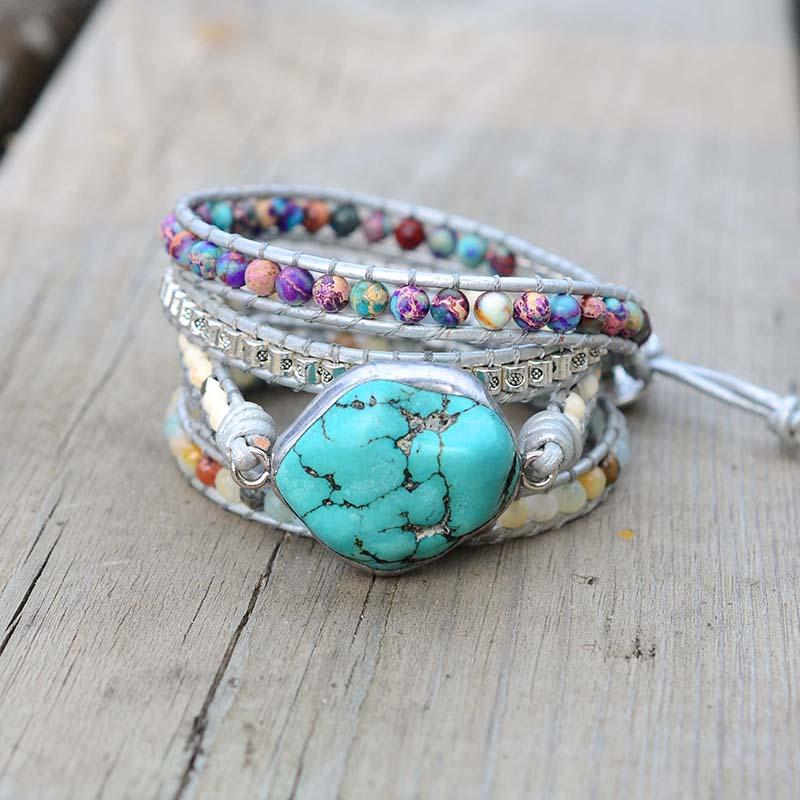 AmaraWrap - Luxe Turkoois Armband voor Balans