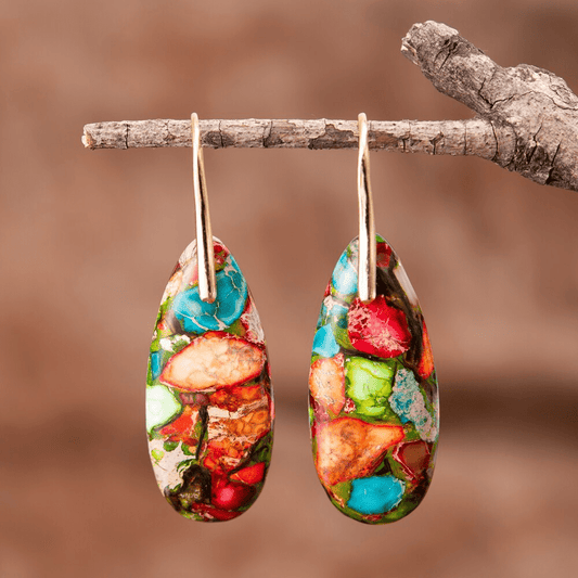 Levana Drops - Elegante Jaspis Oorbellen