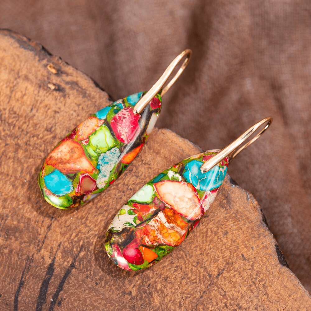 Levana Drops - Elegante Jaspis Oorbellen