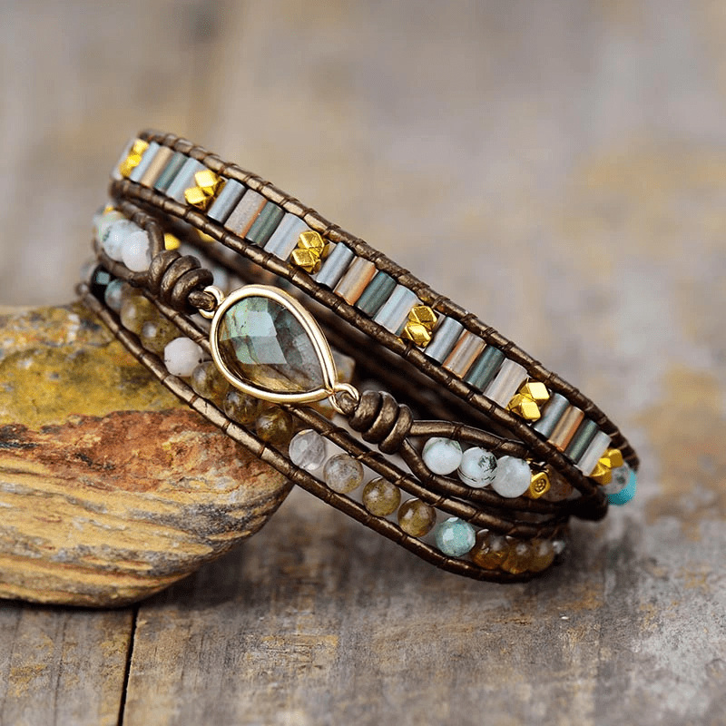 Sylvana - Spirituele Wikkelarmband met Labradoriet