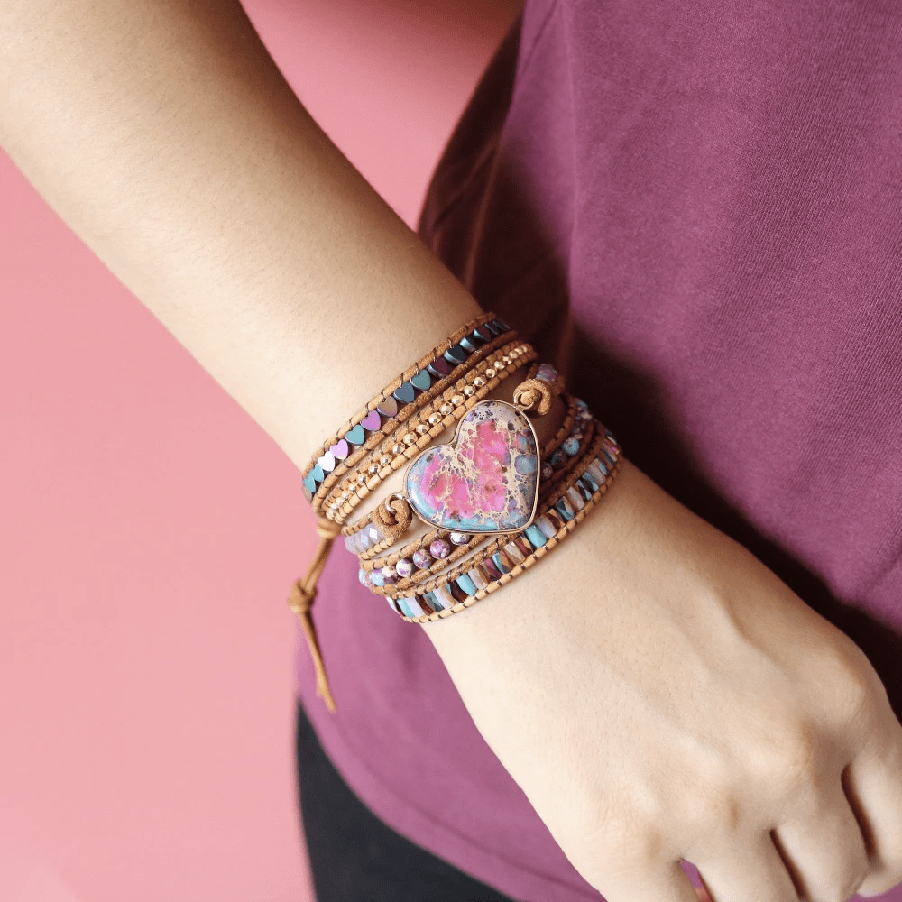 AmoraCharm - Jaspis Wikkelarmband voor Liefde & Bescherming