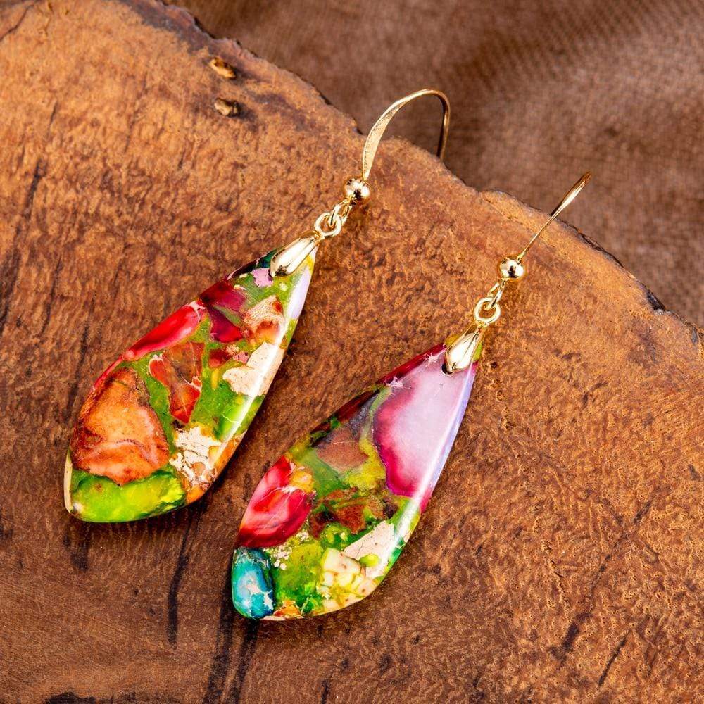 Regaliet Jasper Earrings - Elegante Oorbellen