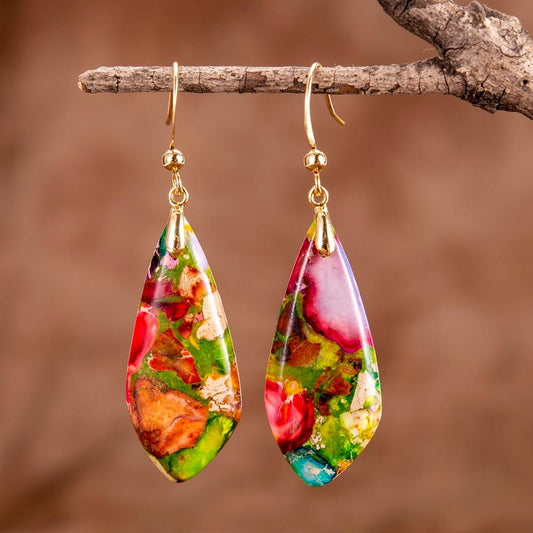 Regaliet Jasper Earrings - Elegante Oorbellen