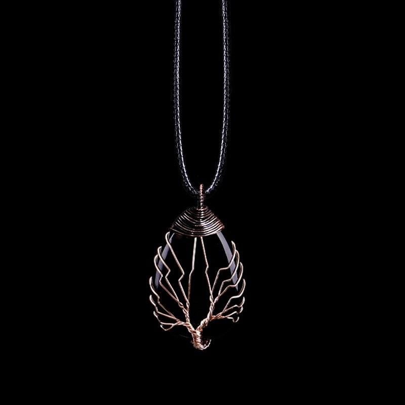 Eryna - Elegante Zwarte Obsidiaan Hangerketting