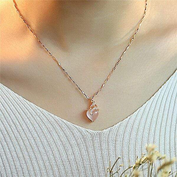 OpalHeart - Elegante Hartvormige Ketting van Calista