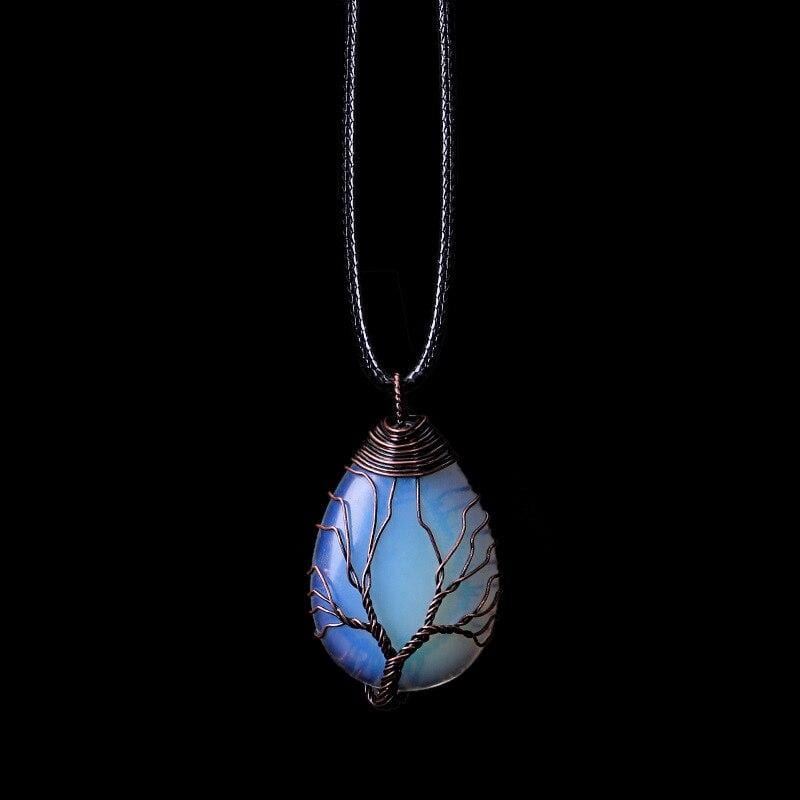 Elisia - Elegante Opaliet Druppel Hangerketting