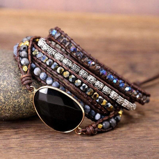 OnyxGlow – Luxe Wikkelarmband voor Dames