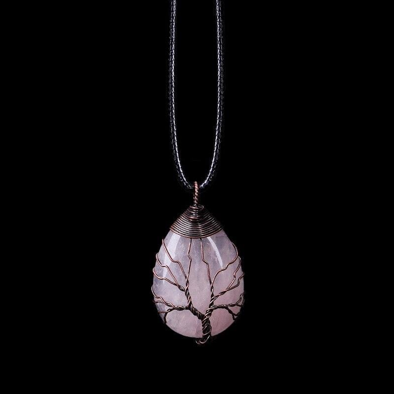RoseDrop - Elegante Rozenkwarts Druppelketting