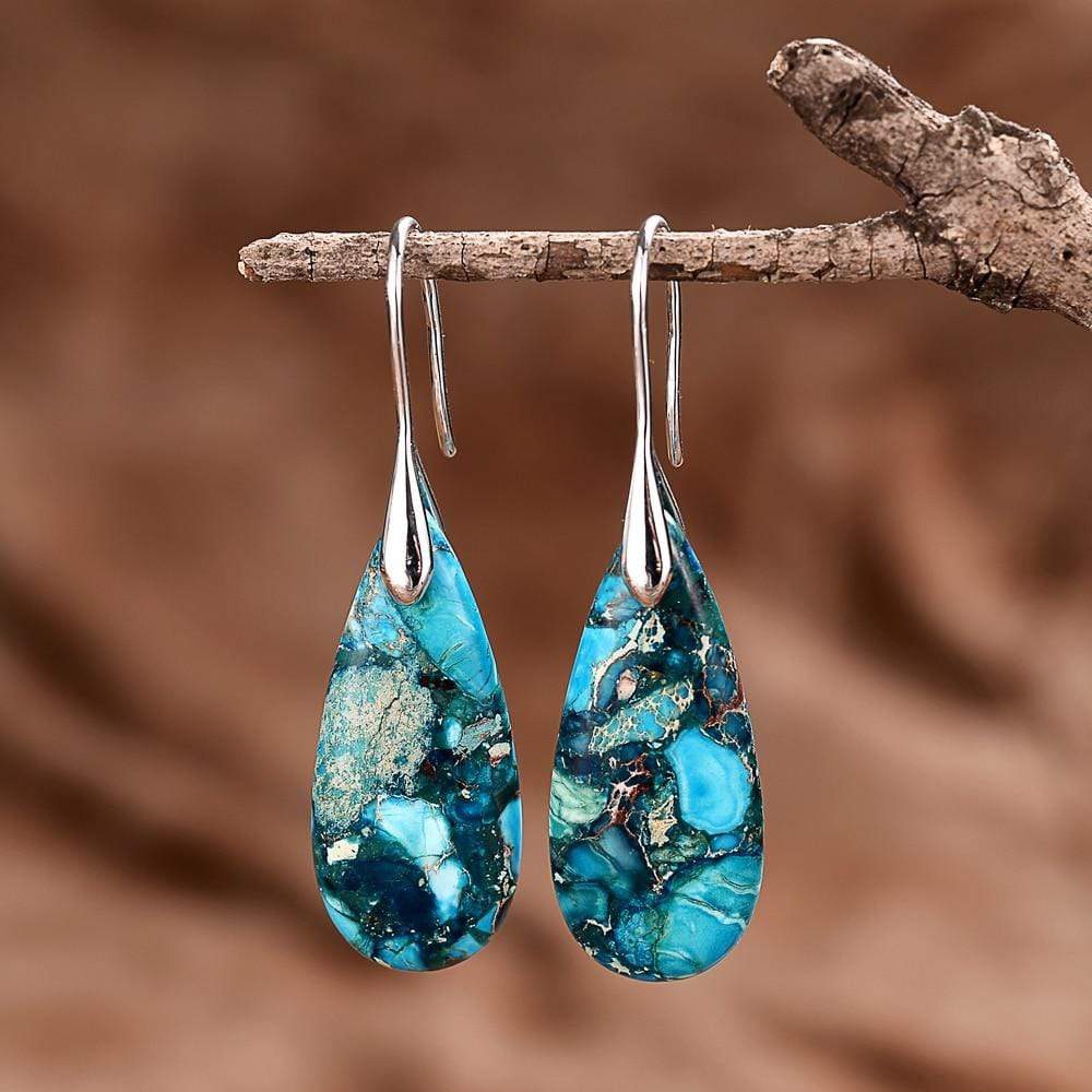 Meliora - Elegante Blauwe Jaspis Oorbellen