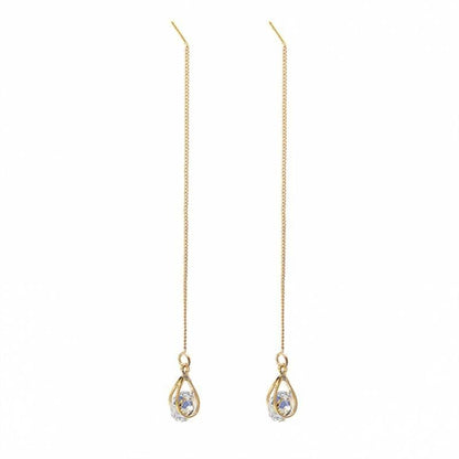 Isalyn – Elegante Lange Strass Druppeloorbellen