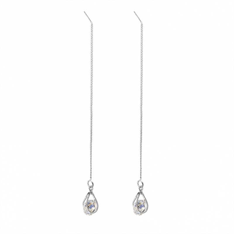 Isalyn – Elegante Lange Strass Druppeloorbellen