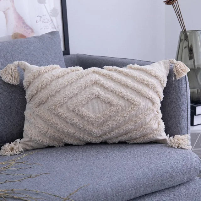 Boho Tufted Kussenhoes - Marokkaanse Flair voor Jouw Interieur