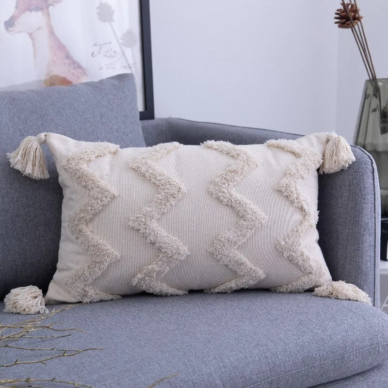 Boho Tufted Kussenhoes - Marokkaanse Flair voor Jouw Interieur