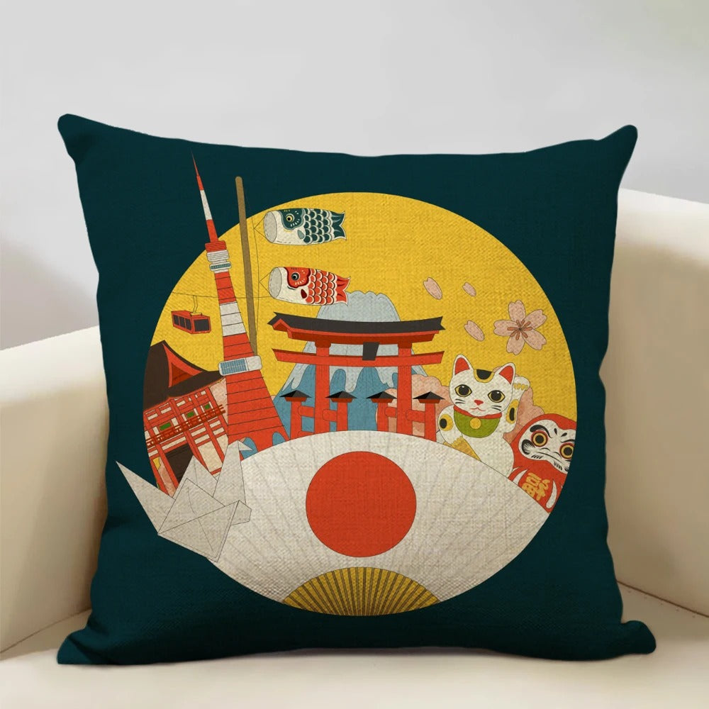 BeauRêve Kussenhoes met Mount Fuji - Japanse Stijl voor Elke Ruimte