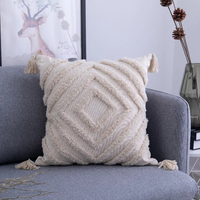 Boho Tufted Kussenhoes - Marokkaanse Flair voor Jouw Interieur