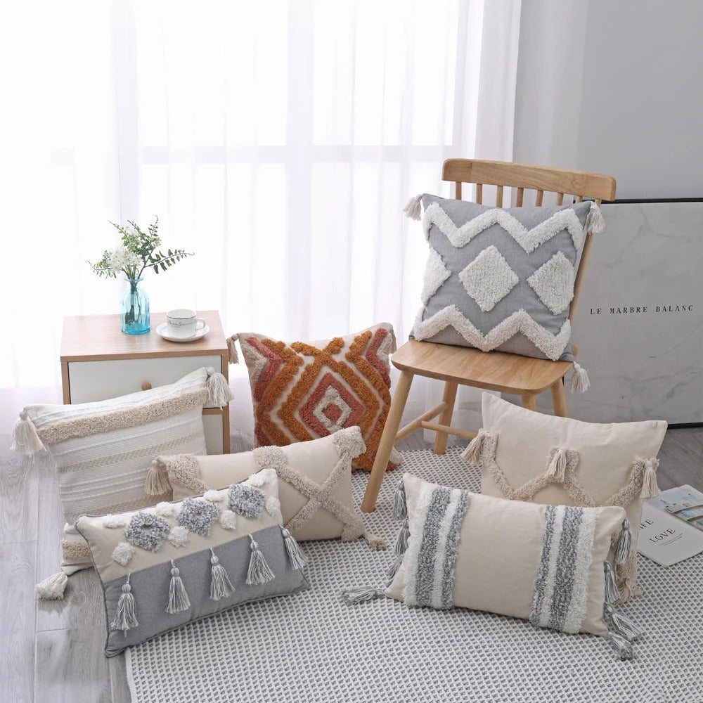 Boho Tufted Kussenhoes - Marokkaanse Flair voor Jouw Interieur