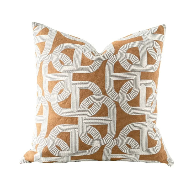 VelvetGlow Kussenhoes - Dubbelzijdige Geometrische Kussenhoes van Luxe Jacquard