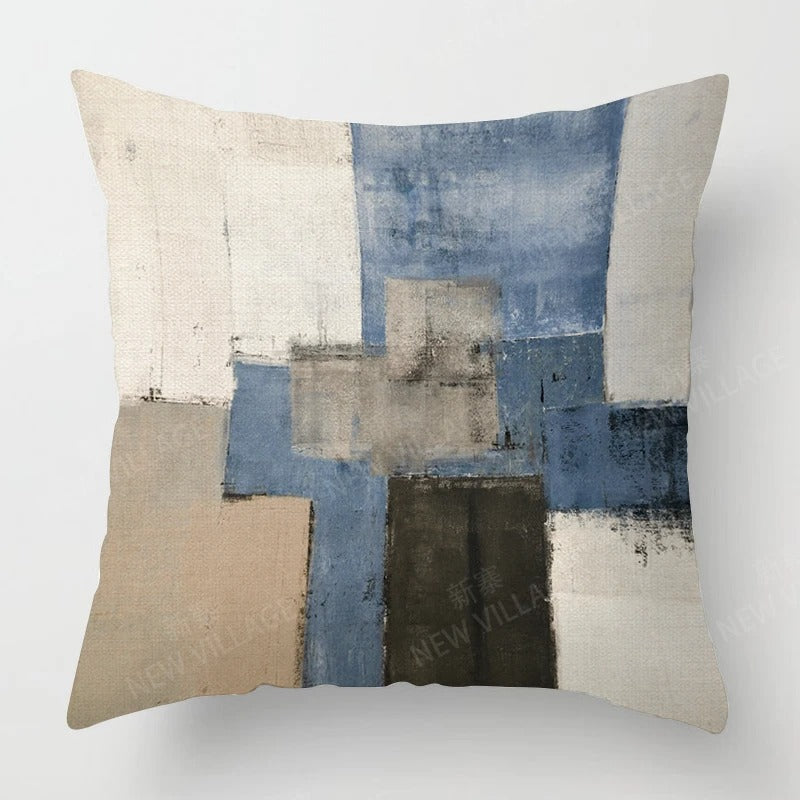 Driekleurige Linnen Kussenhoes - voor een Modern Interieur