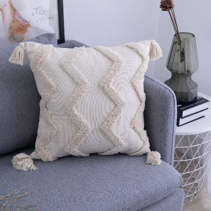Boho Tufted Kussenhoes - Marokkaanse Flair voor Jouw Interieur