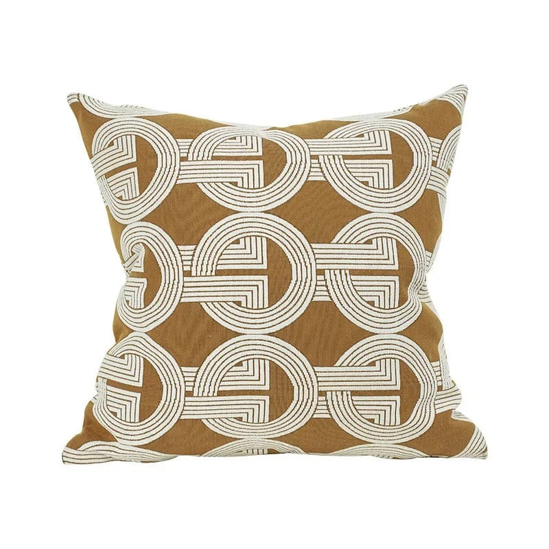 VelvetGlow Kussenhoes - Dubbelzijdige Geometrische Kussenhoes van Luxe Jacquard