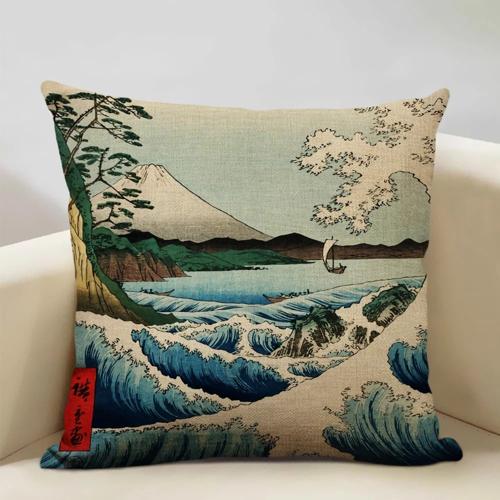 BeauRêve Kussenhoes met Mount Fuji - Japanse Stijl voor Elke Ruimte