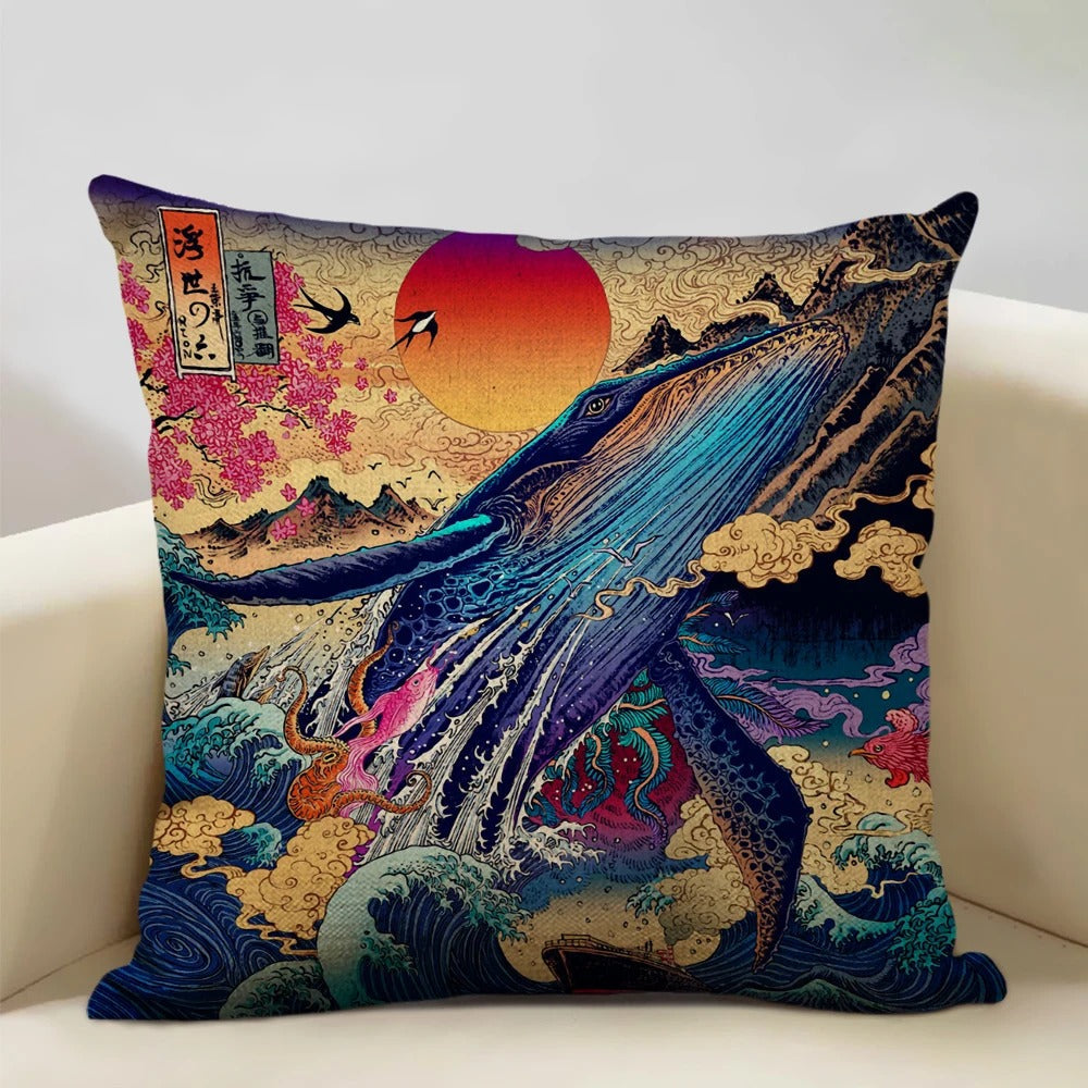 BeauRêve Kussenhoes met Mount Fuji - Japanse Stijl voor Elke Ruimte