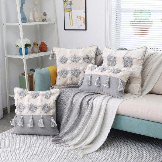 Boho Tufted Kussenhoes - Marokkaanse Flair voor Jouw Interieur