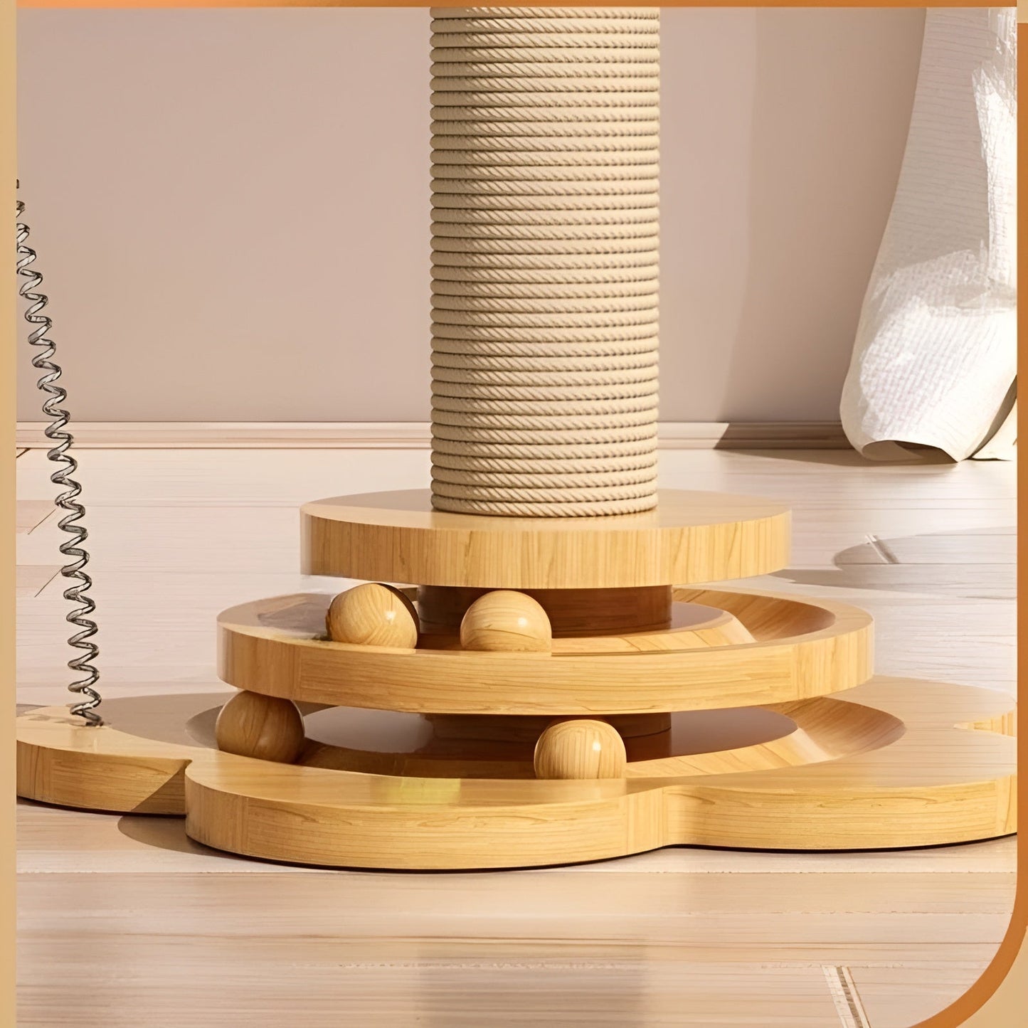 WoodPounce - Elegant Houten Kattenspeelgoed voor Interactief Spel