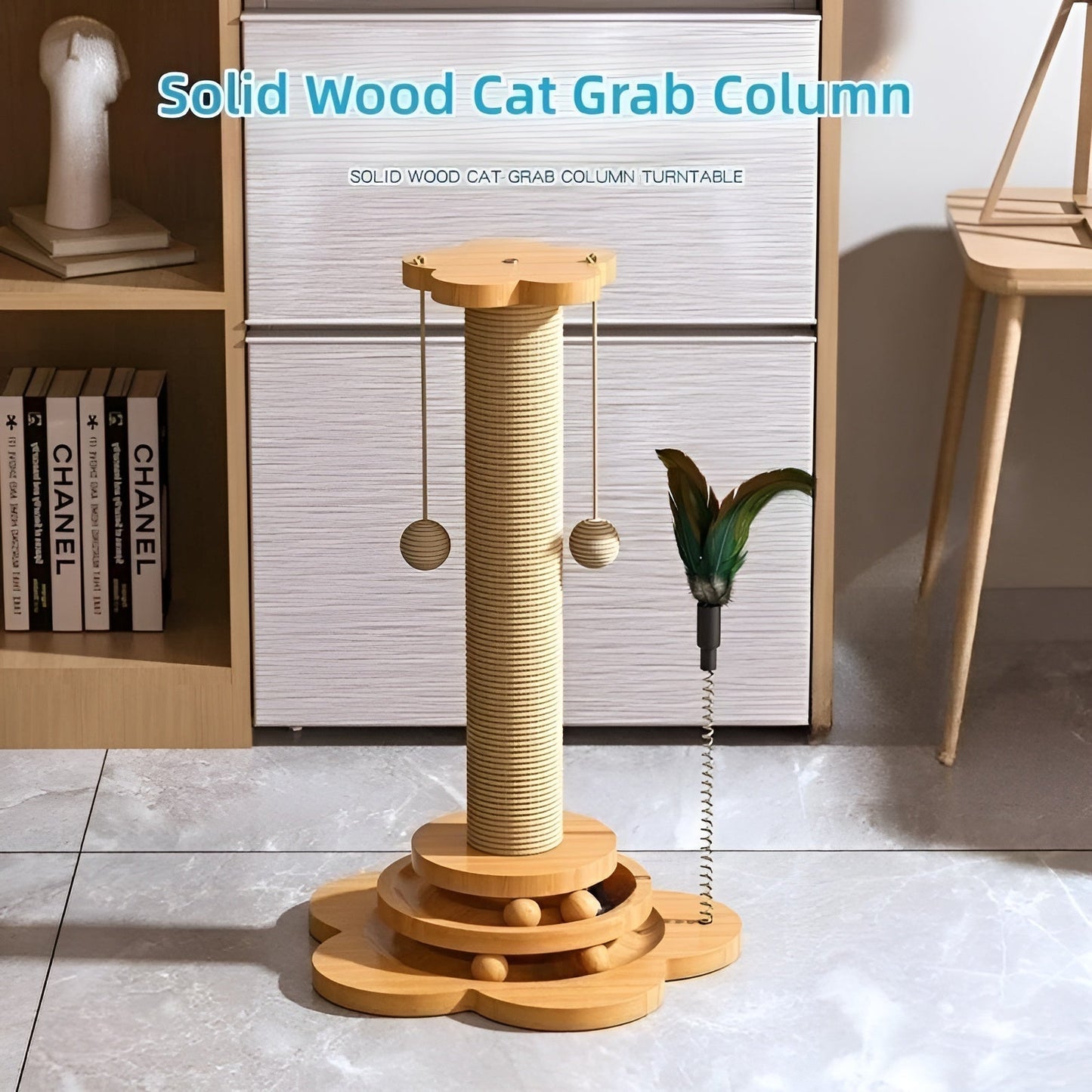 WoodPounce - Elegant Houten Kattenspeelgoed voor Interactief Spel