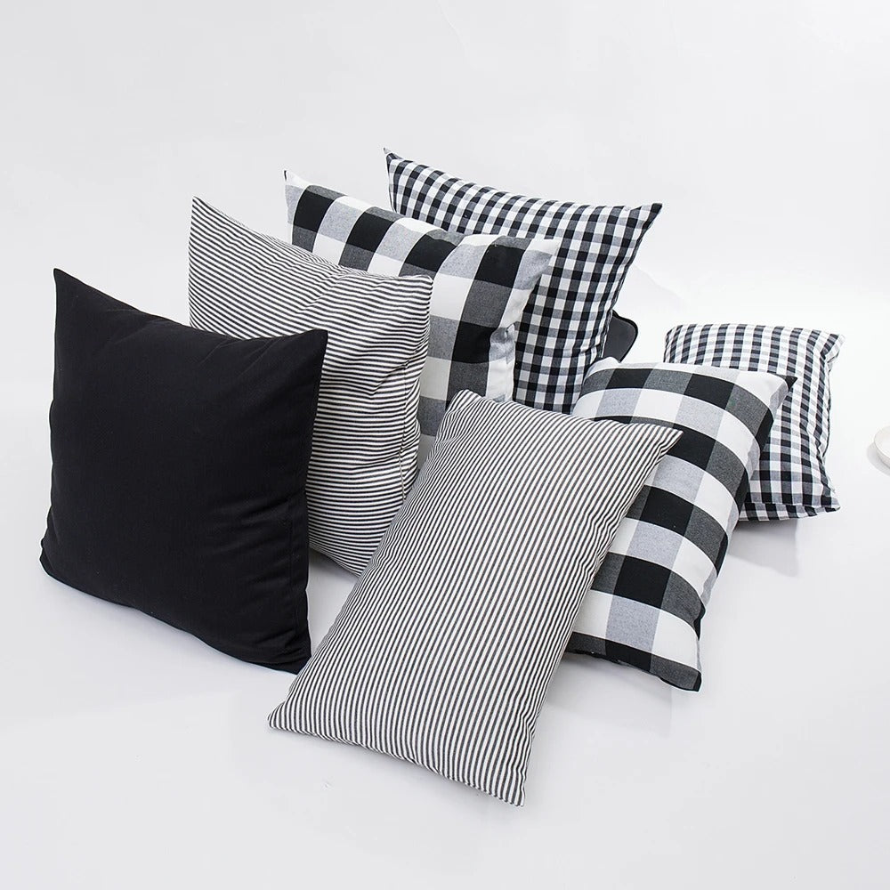 Stijlvolle MarbreLuxe Kussenhoes - Moderne Streep Kussenhoes voor Elegante Interieurs
