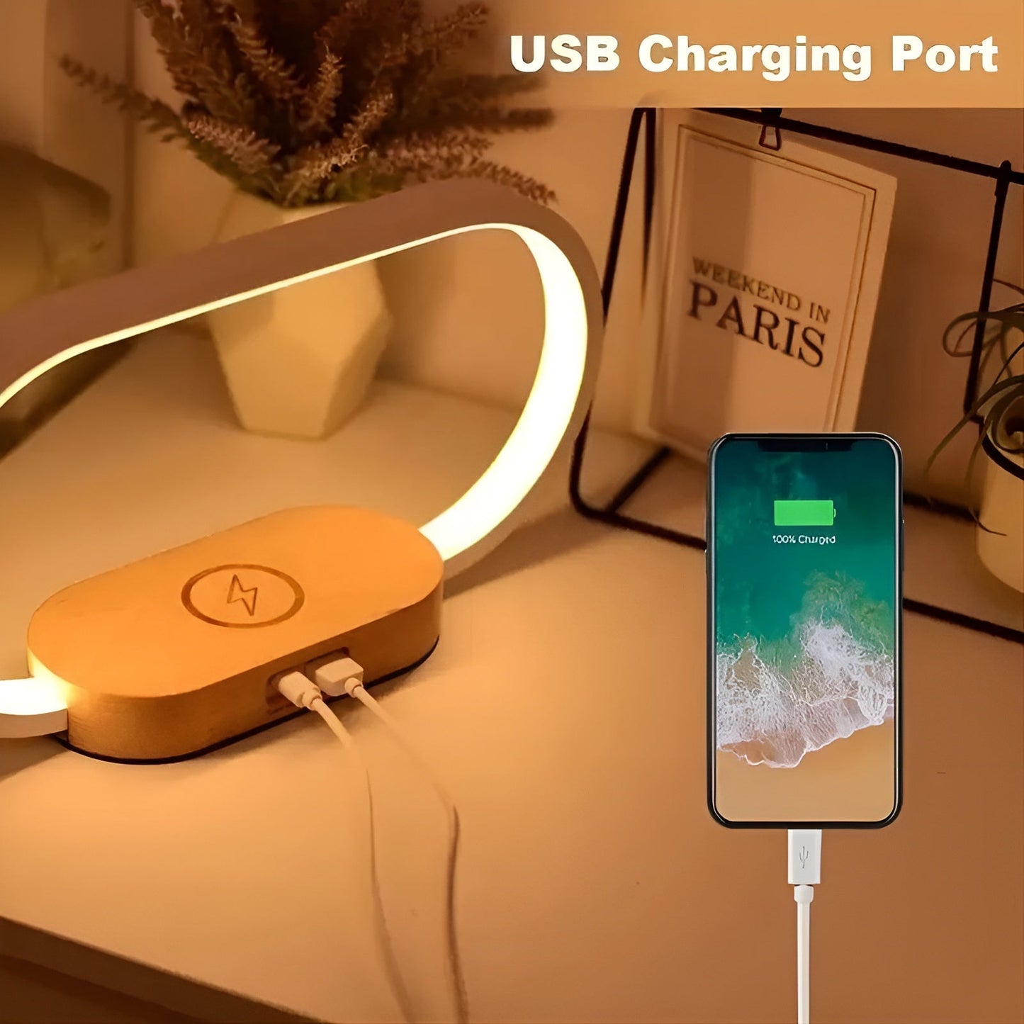 Stijlvolle Multifunctionele Lamp met Oplaadstation en Klok