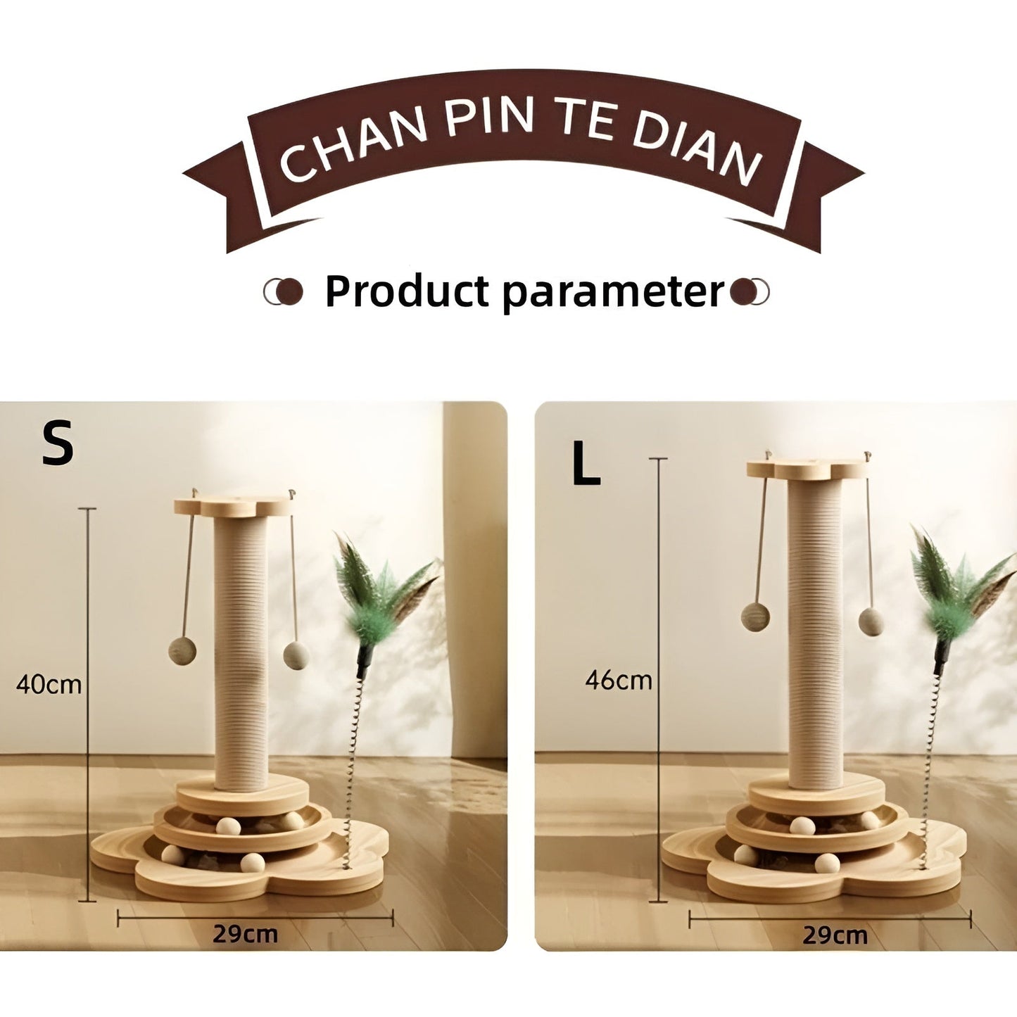 WoodPounce - Elegant Houten Kattenspeelgoed voor Interactief Spel