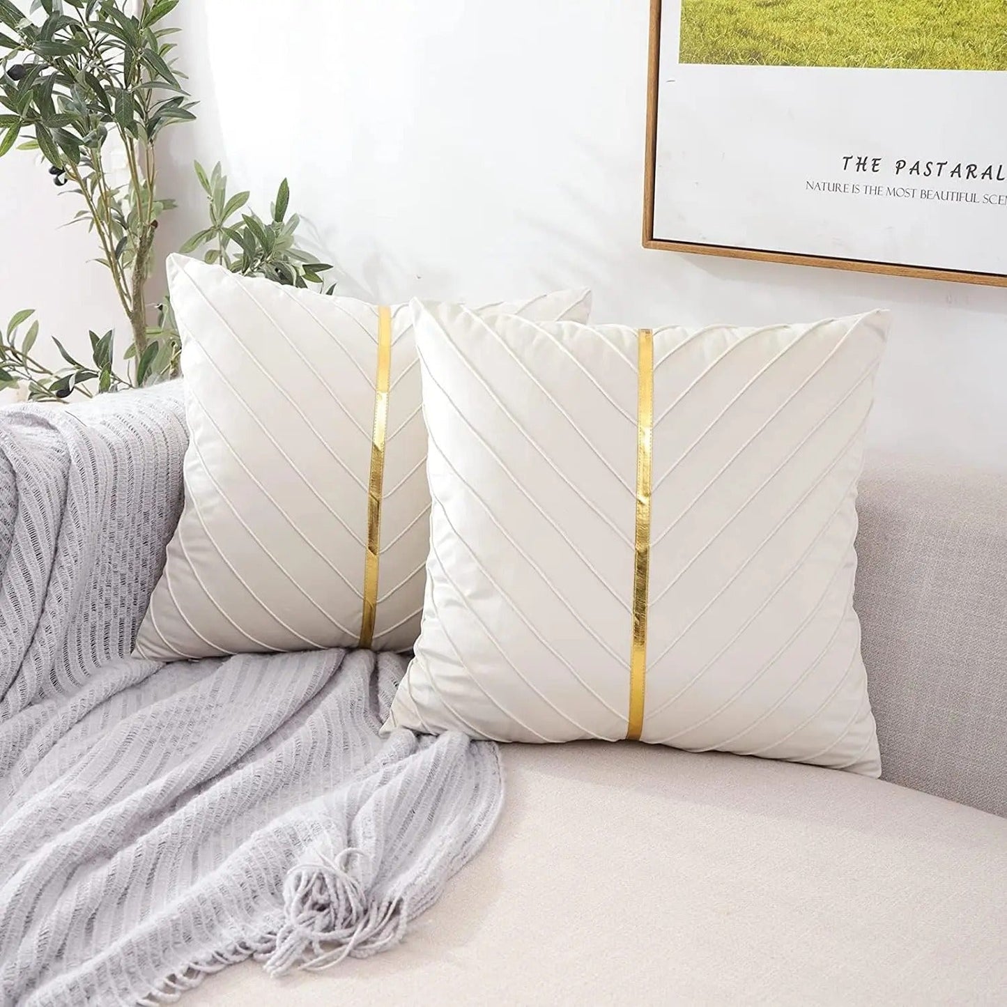 Noir Élégance Kussenhoes - Luxe Fluwelen Kussenhoes met Gouden Pailletten - Verfijn Uw Interieur