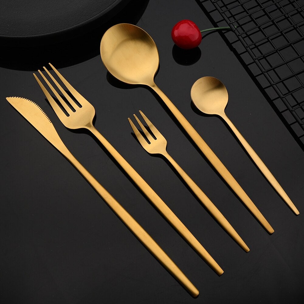 RoyalGlimmer Gouden Bestekset - Gouden Bestekset voor een Luxueuze Tafelsetting