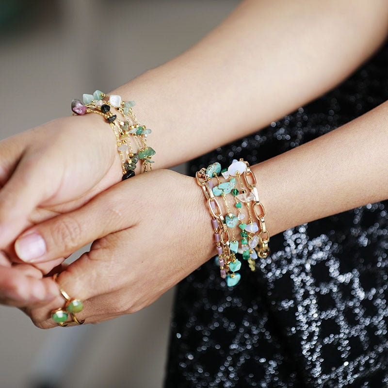 Isabelle Bracelet - Elegante Turkoois en Opaal