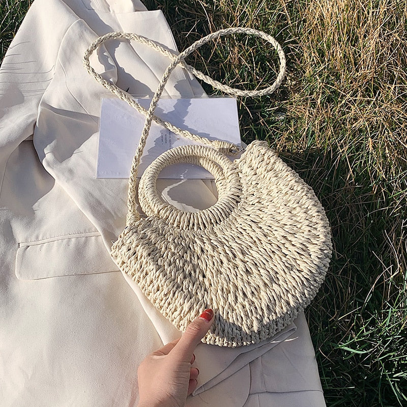 RomyBag – Zomerse Rieten Schoudertas voor Dames