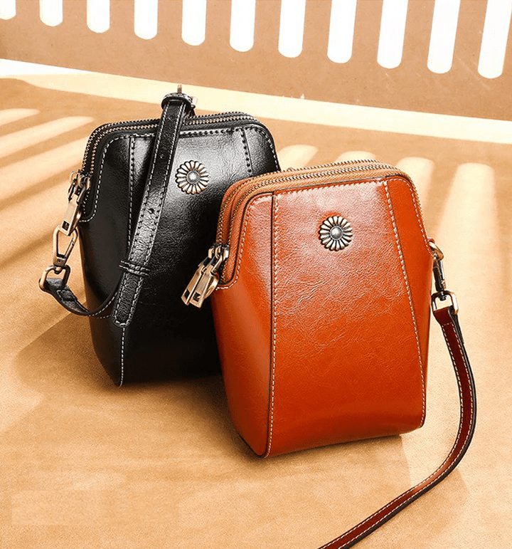 LeatherVibe - Elegante Leren Crossbody Tas