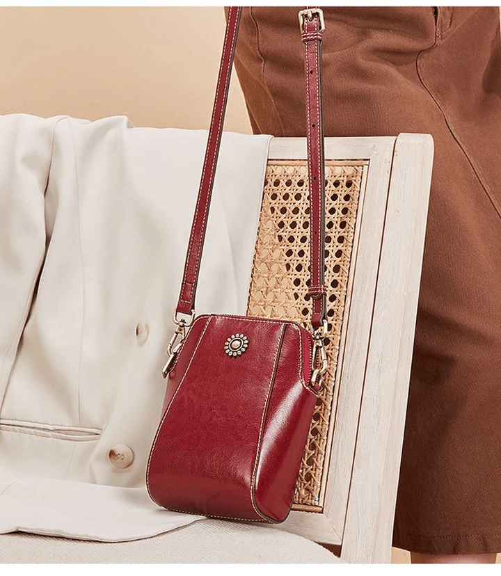 LeatherVibe - Elegante Leren Crossbody Tas